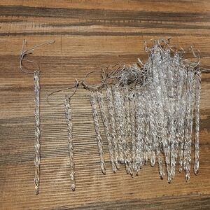 36 Vintage Glass Icicle Christmas Ornaments 6 in. & 8 in.
